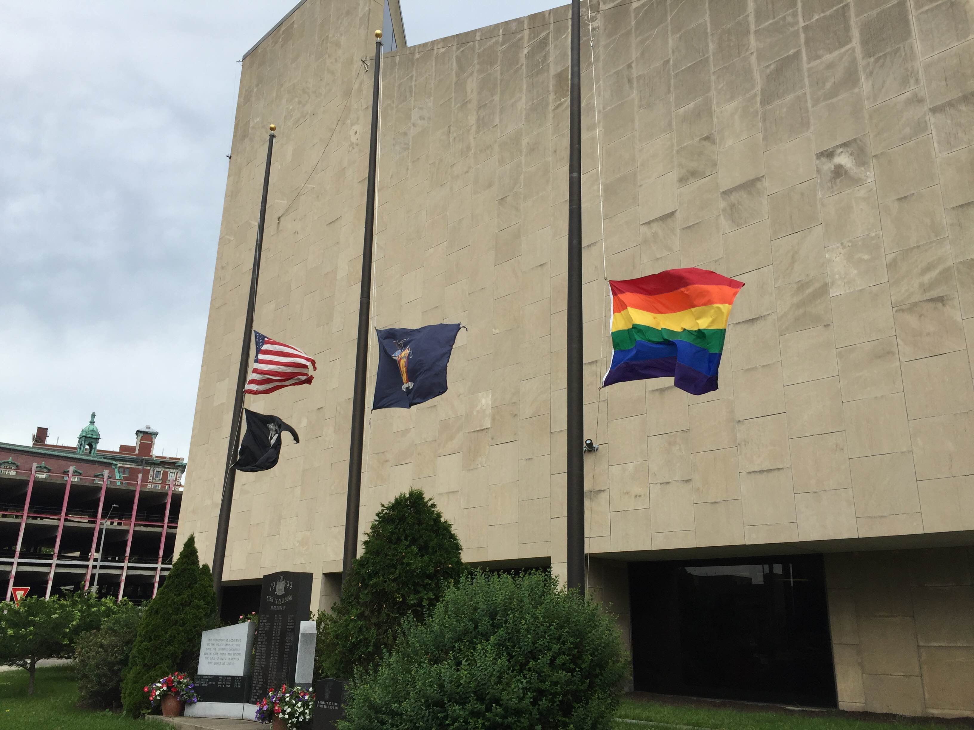 Gay Pride Flag Flies HalfMast at Binghamton City Hall WICZ