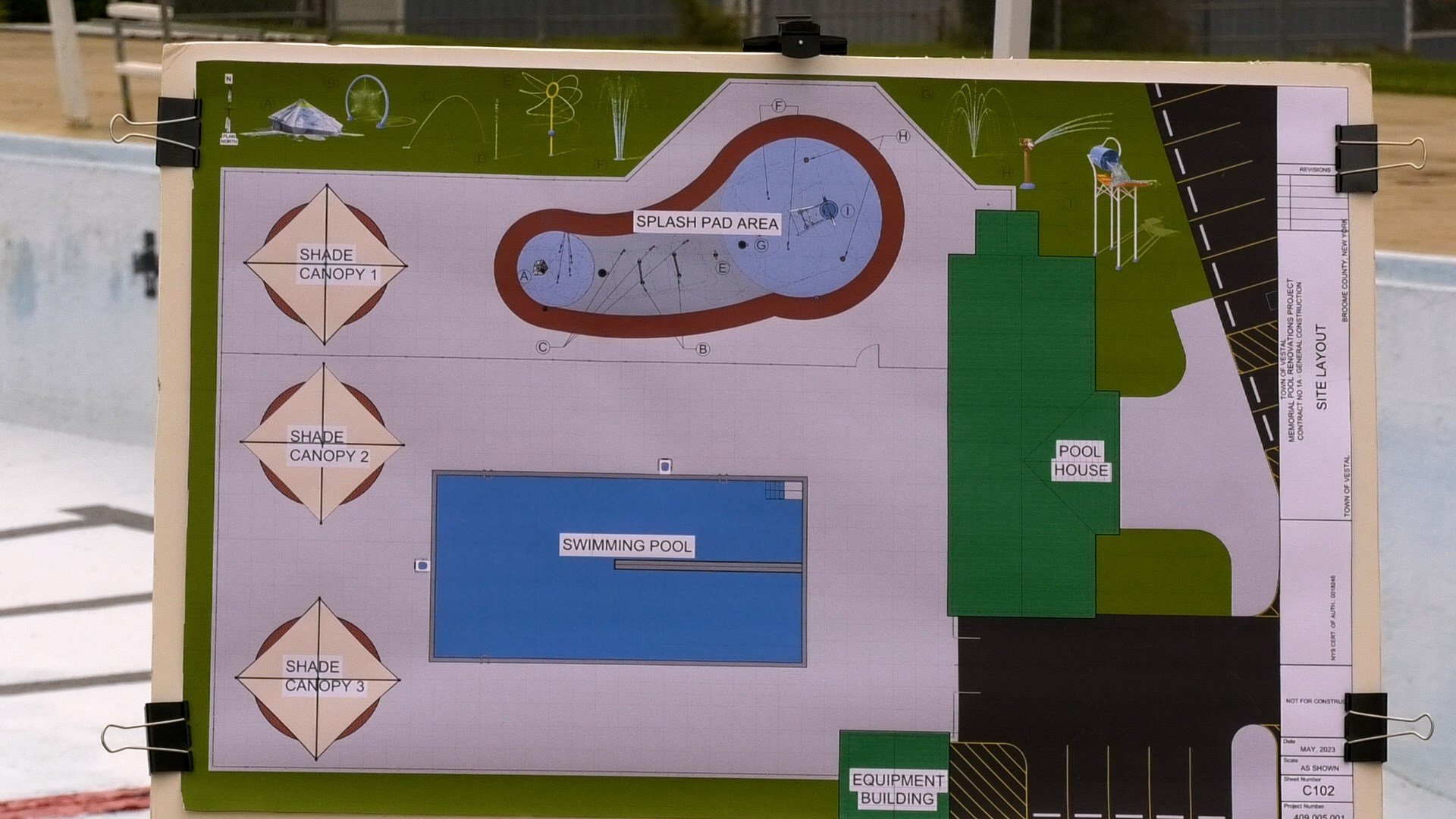 Ground Breaks On Construction Project At Vestal Memorial Swimming Pool 